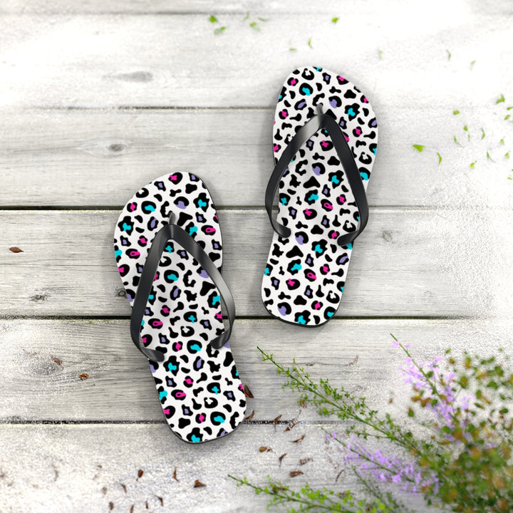 Shoes-Colorful Leopard Flip Flops-Jack N Roy