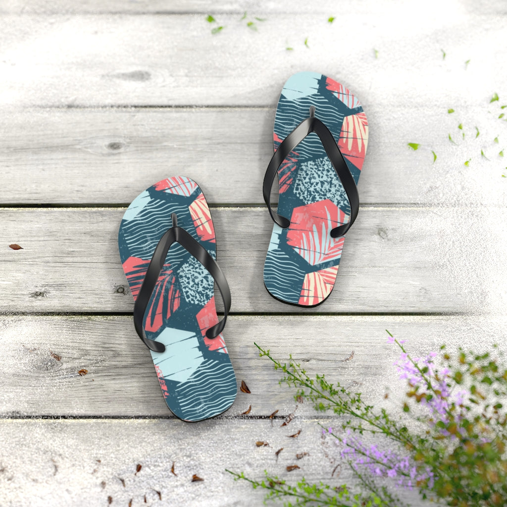 Palm tree flip flops sales