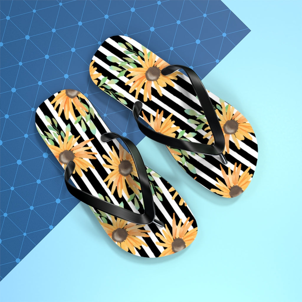 Shoes-Sunflowers Flip Flops-Jack N Roy