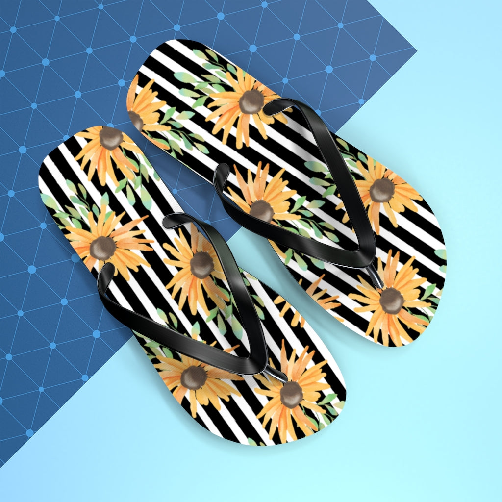 Shoes-Sunflowers Flip Flops-Jack N Roy