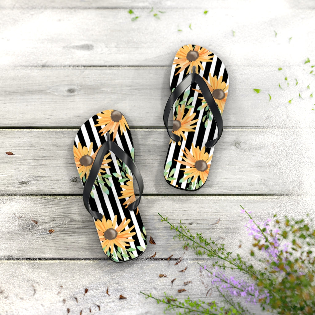 Shoes-Sunflowers Flip Flops-Jack N Roy
