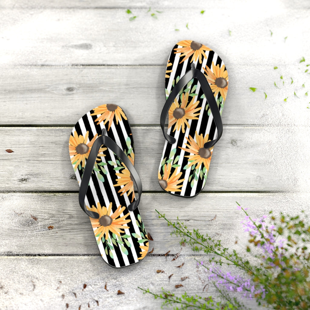 Shoes-Sunflowers Flip Flops-Jack N Roy