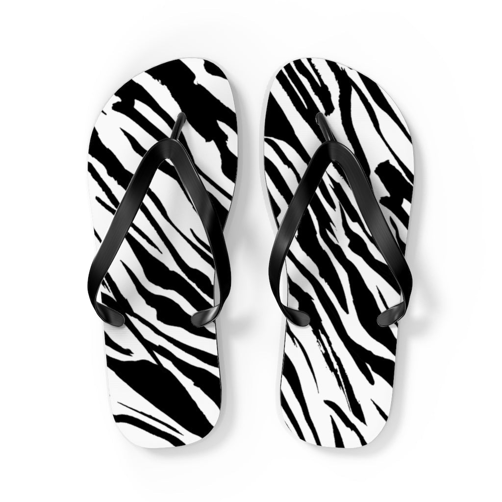 Shoes-Zebra Flip Flops-L-Jack N Roy