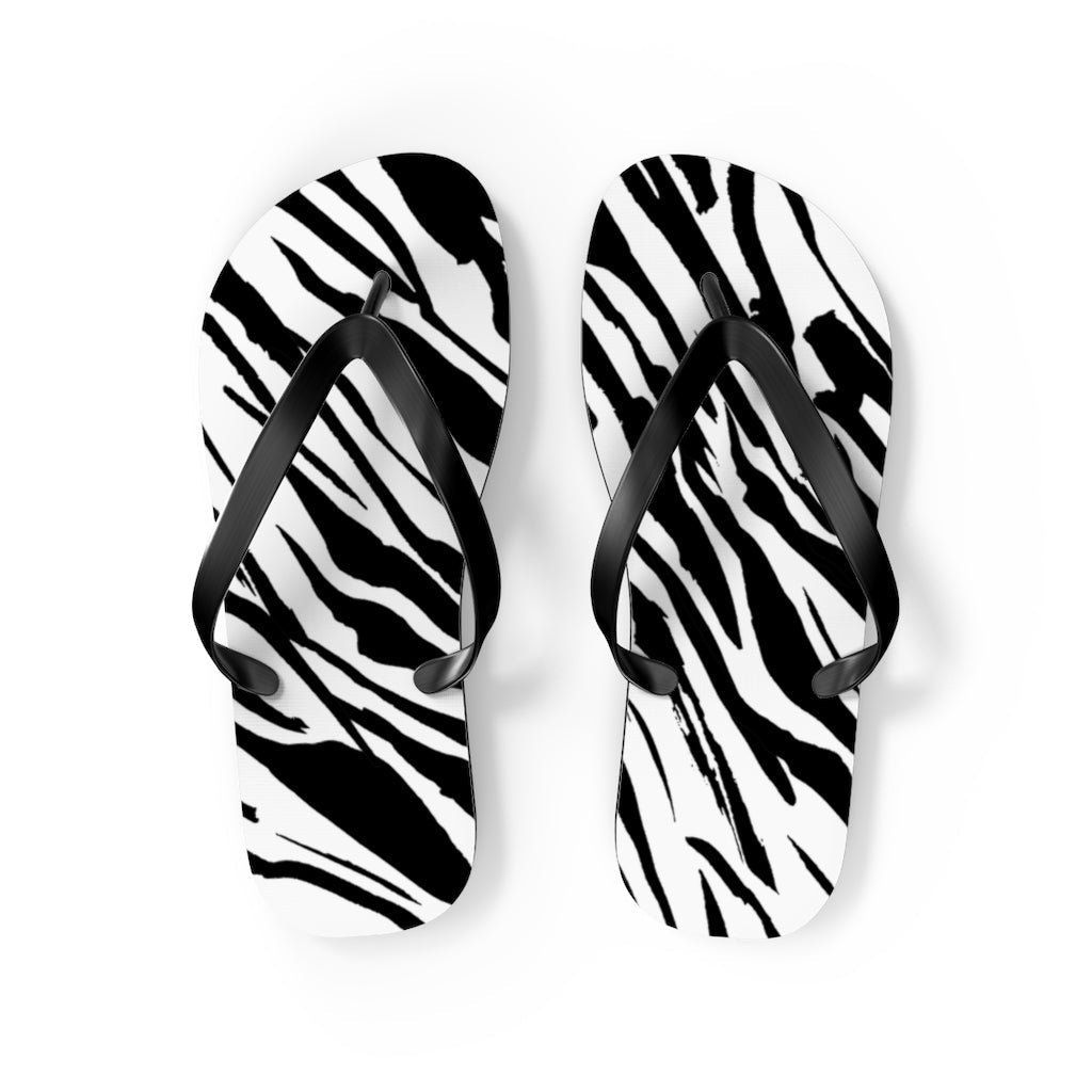 Shoes-Zebra Flip Flops-M-Jack N Roy