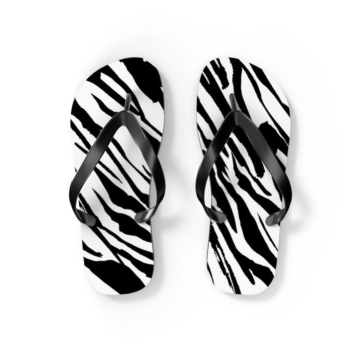 Shoes-Zebra Flip Flops-S-Jack N Roy