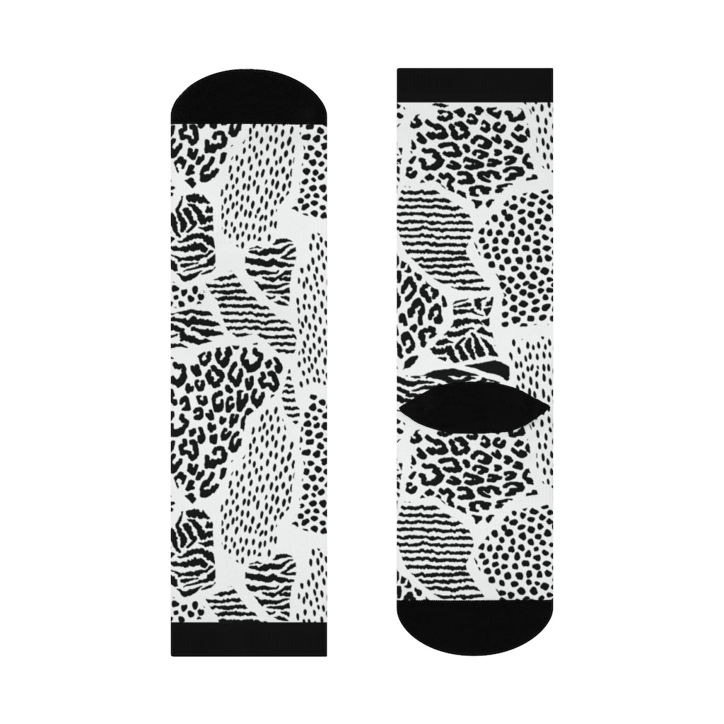 Socks-B&W Abstract Animal Print Socks-One size-Jack N Roy