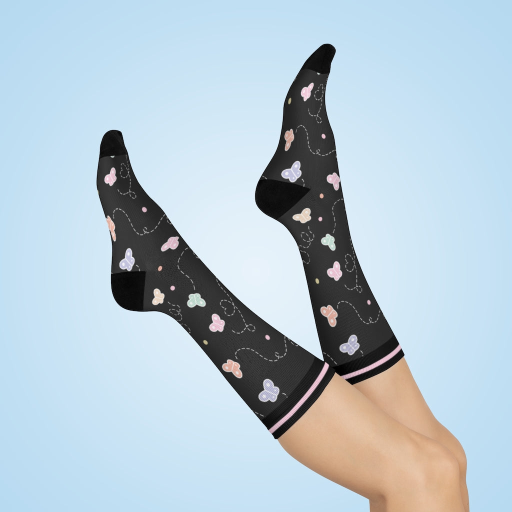 Socks-Cute Butterflies Socks-One size-Jack N Roy