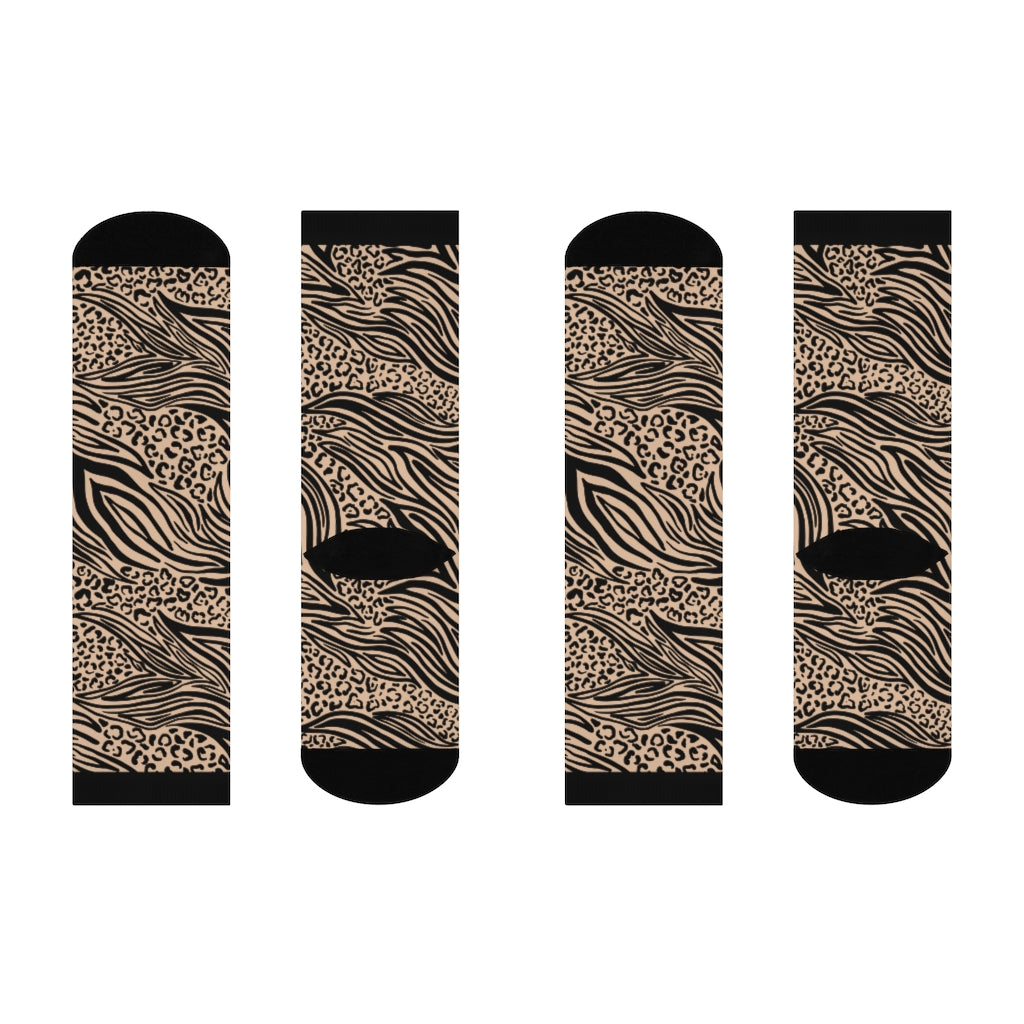 Socks-Zebra X Jaguar Animal Print Socks-One size-Jack N Roy