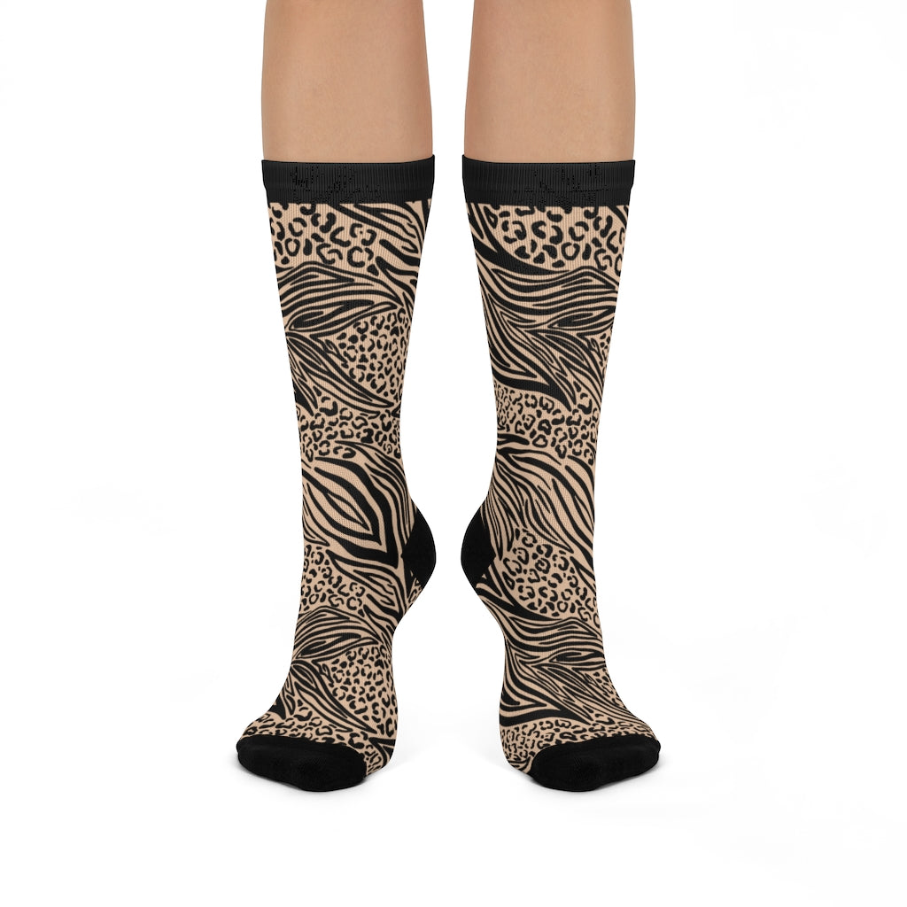 Socks-Zebra X Jaguar Animal Print Socks-One size-Jack N Roy