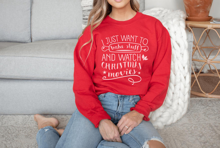 Sweatshirts-Bake Stuff & Watch Christmas Movies Sweatshirt-Jack N Roy