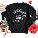 Sweatshirt-Bake Stuff & Watch Christmas Movies Sweatshirt-S-Black-Jack N Roy
