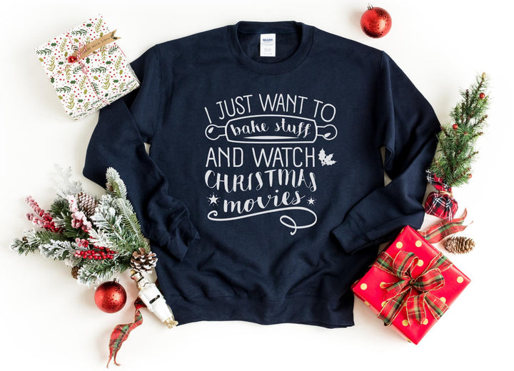 Sweatshirts-Bake Stuff & Watch Christmas Movies Sweatshirt-S-Navy-Jack N Roy