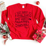 Sweatshirt-Bake Stuff & Watch Christmas Movies Sweatshirt-S-Red-Jack N Roy