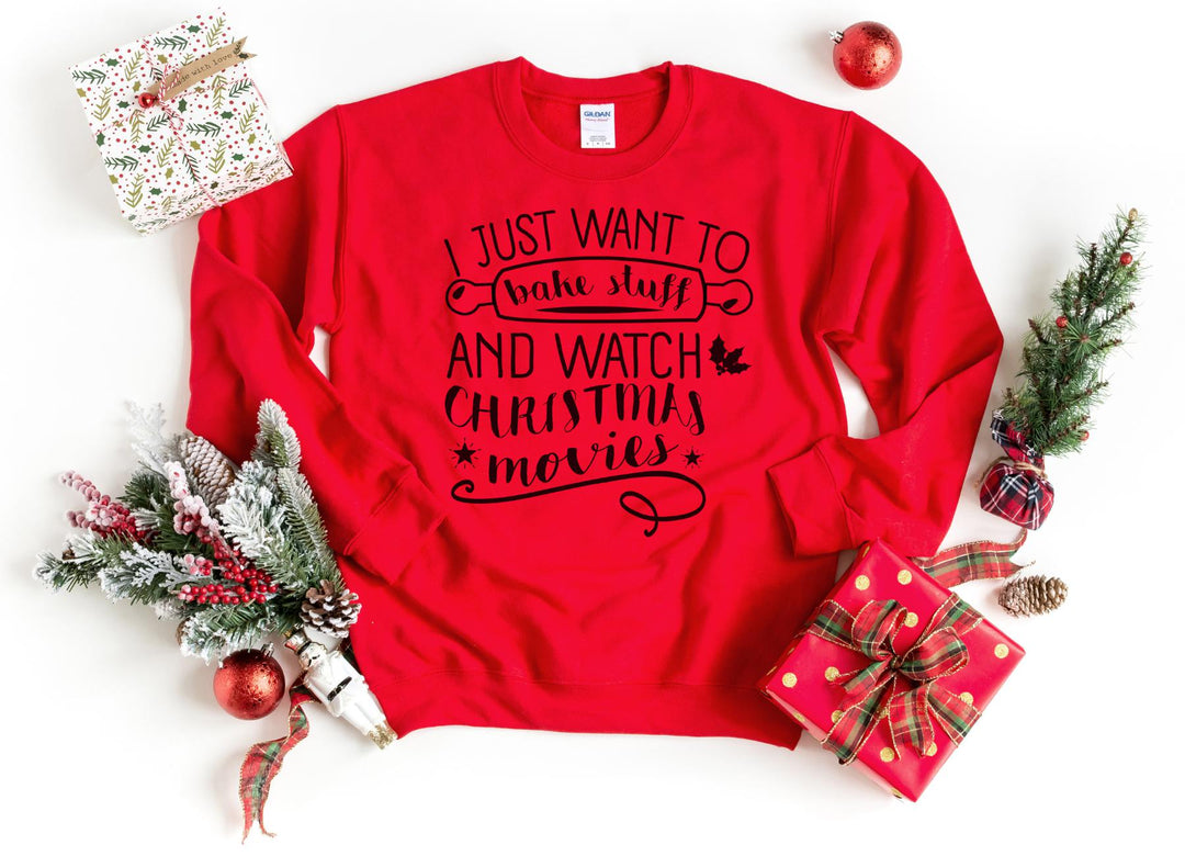 Sweatshirts-Bake Stuff & Watch Christmas Movies Sweatshirt-S-Red-Jack N Roy