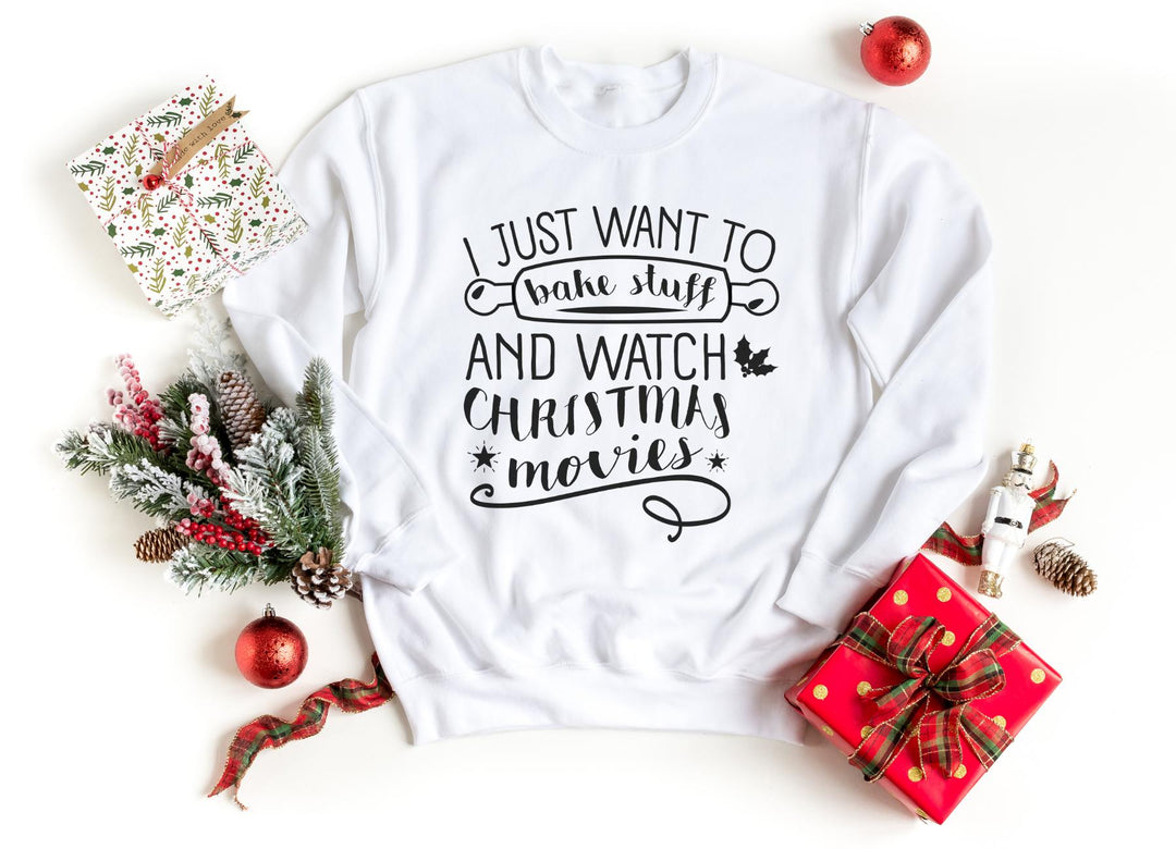 Sweatshirts-Bake Stuff & Watch Christmas Movies Sweatshirt-S-White-Jack N Roy