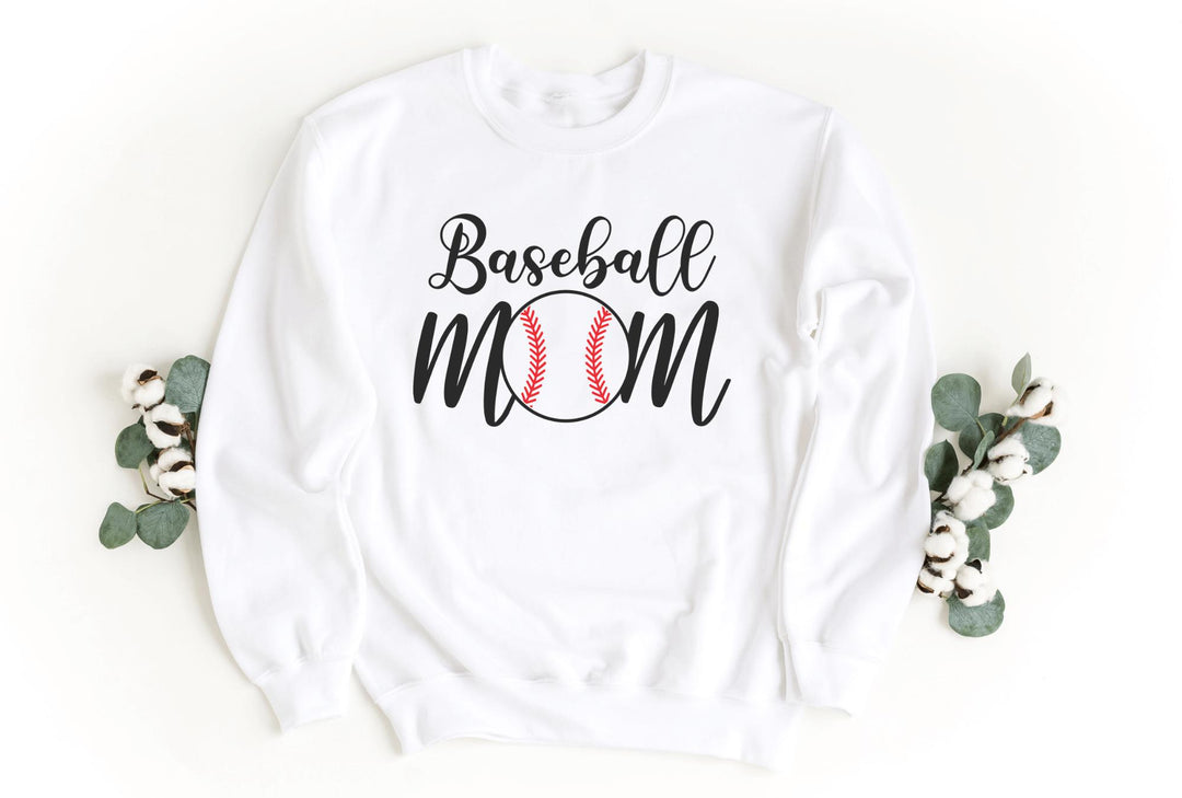 Sweatshirts-Baseball Mom Sweatshirt-S-White-Jack N Roy