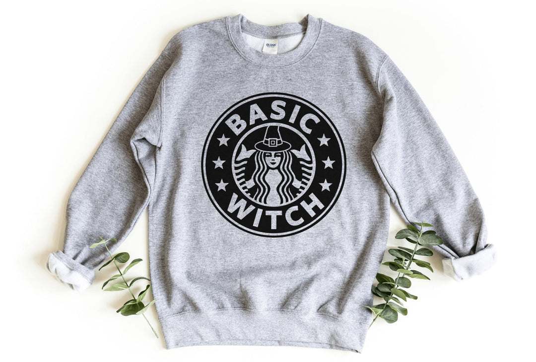 Sweatshirts-Basic Witch Sweatshirt-S-Sport Grey-Jack N Roy