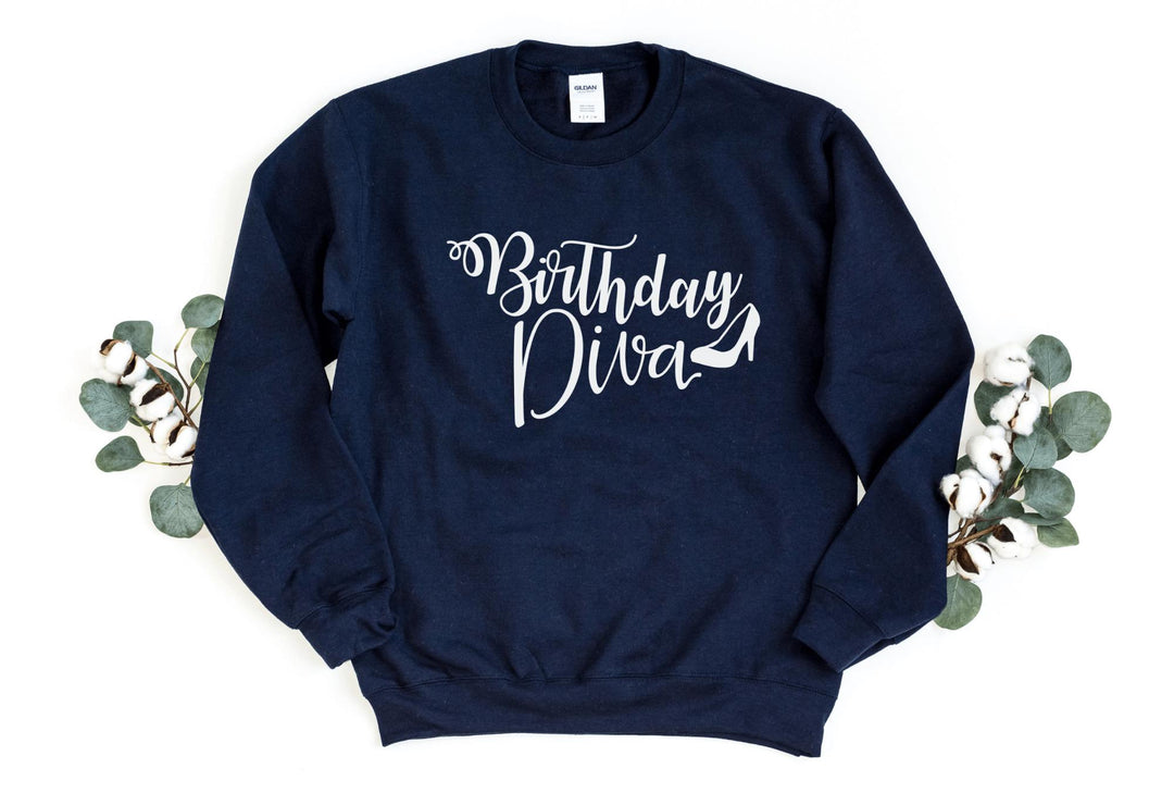 Sweatshirts-Birthday Diva Sweatshirt-S-Navy-Jack N Roy
