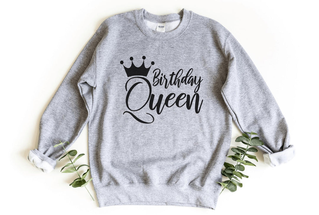 Sweatshirts-Birthday Queen Sweatshirt-S-Sport Grey-Jack N Roy
