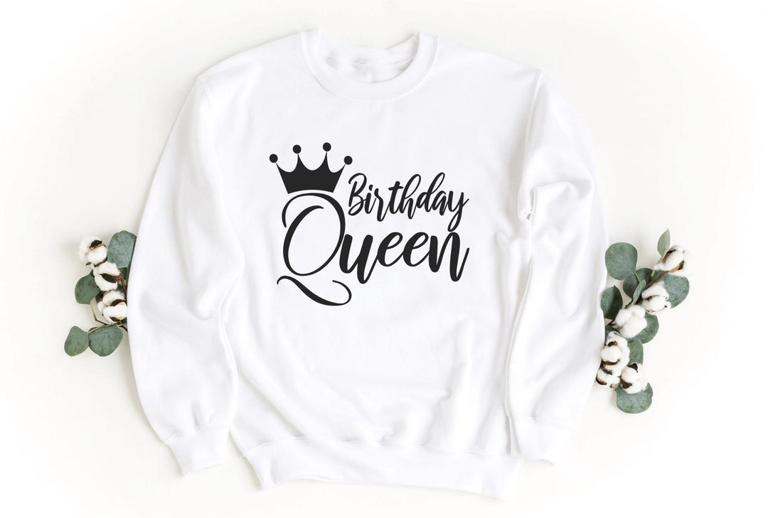 Sweatshirts-Birthday Queen Sweatshirt-S-White-Jack N Roy