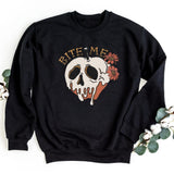 Sweatshirt-Bite Me (Skull) Sweatshirt-S-Black-Jack N Roy
