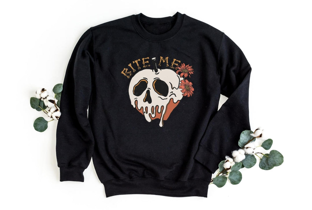 Sweatshirts-Bite Me (Skull) Sweatshirt-S-Black-Jack N Roy