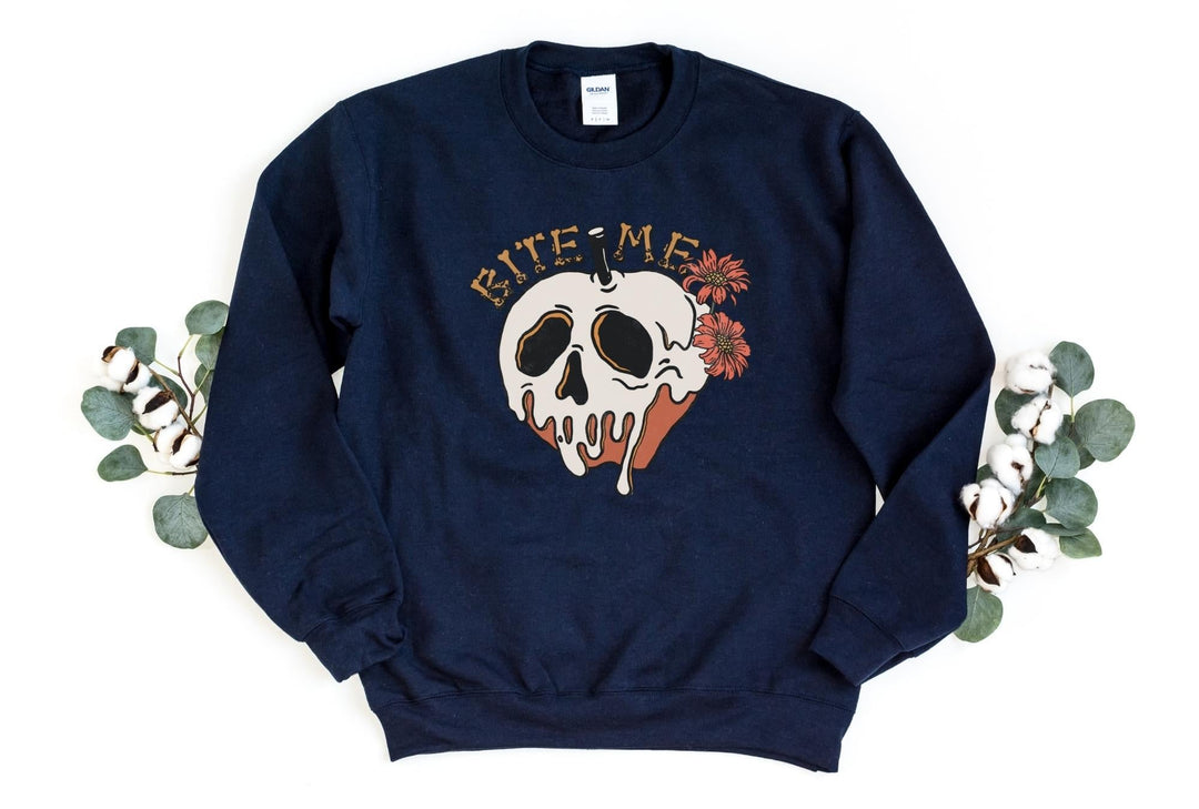 Sweatshirts-Bite Me (Skull) Sweatshirt-S-Navy-Jack N Roy