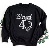 Sweatshirt-Blessed For 40 Years Sweatshirt-S-Black-Jack N Roy