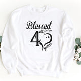 Sweatshirt-Blessed For 40 Years Sweatshirt-S-White-Jack N Roy