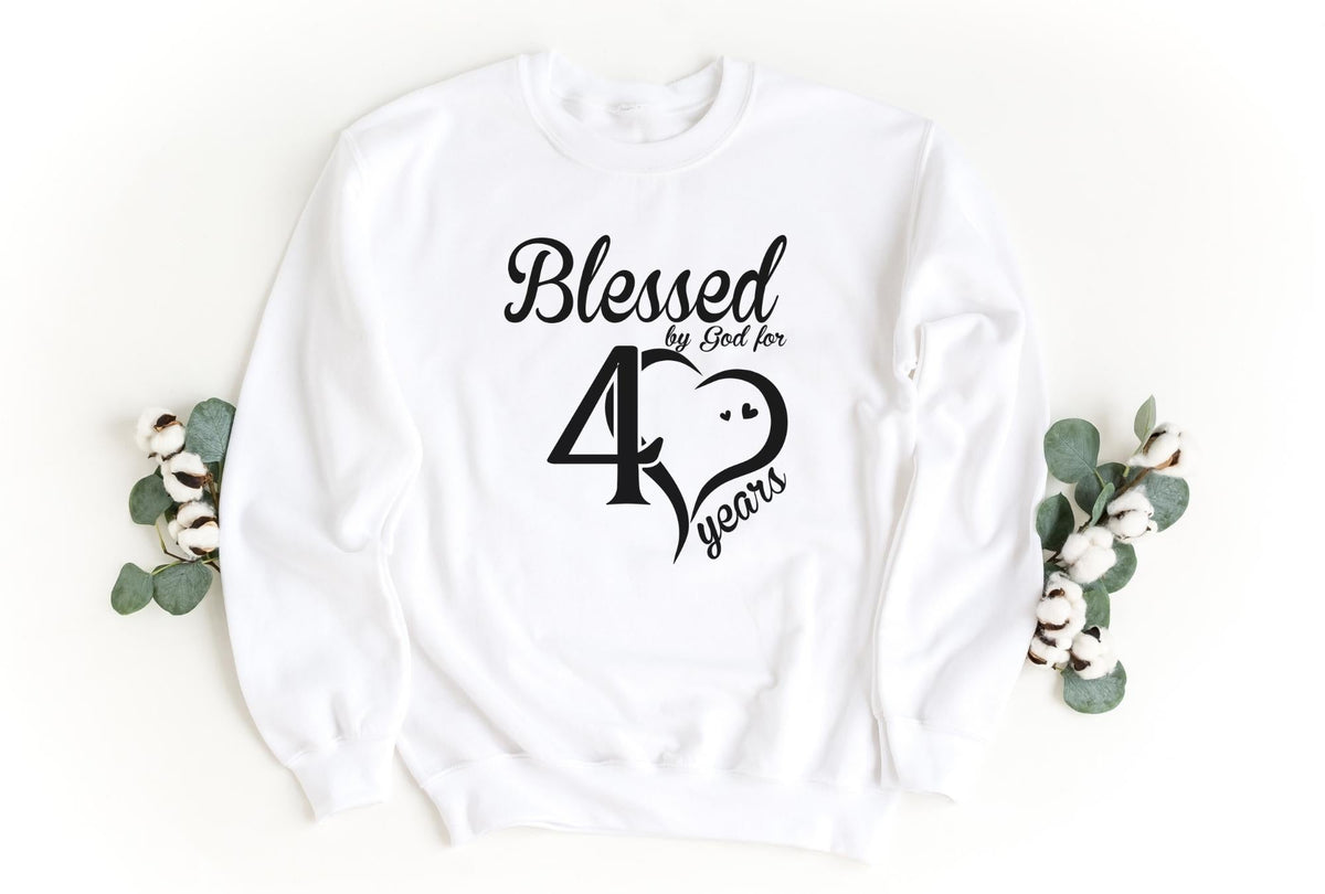 Sweatshirt-Blessed For 40 Years Sweatshirt-S-White-Jack N Roy