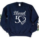 Sweatshirt-Blessed For 50 Years Sweatshirt-S-Navy-Jack N Roy