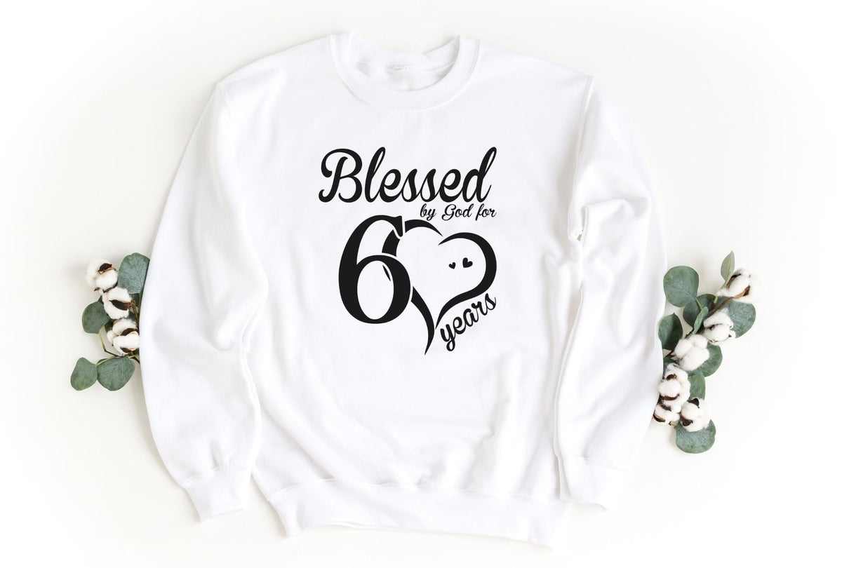 Sweatshirt-Blessed For 60 Years Sweatshirt-S-White-Jack N Roy