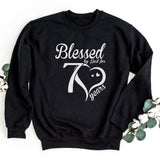 Sweatshirt-Blessed For 70 Years Sweatshirt-S-Black-Jack N Roy