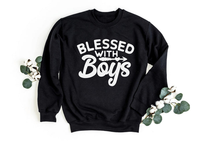 Sweatshirts-Blessed With Boys Sweatshirt-S-Black-Jack N Roy