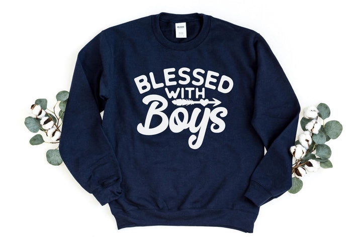 Sweatshirts-Blessed With Boys Sweatshirt-S-Navy-Jack N Roy