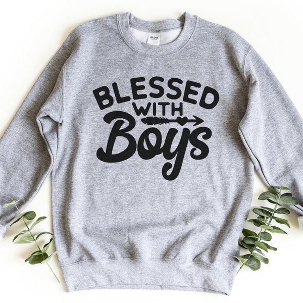 Sweatshirt-Blessed With Boys Sweatshirt-S-Sport Grey-Jack N Roy