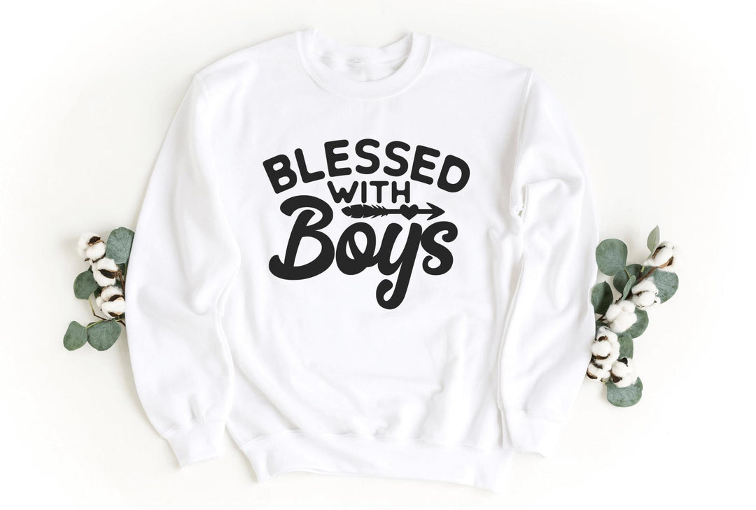 Sweatshirts-Blessed With Boys Sweatshirt-S-White-Jack N Roy