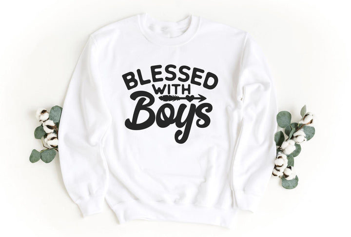 Sweatshirts-Blessed With Boys Sweatshirt-S-White-Jack N Roy