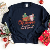 Sweatshirt-Christmas Calories Don't Count Sweatshirt-S-Navy-Jack N Roy