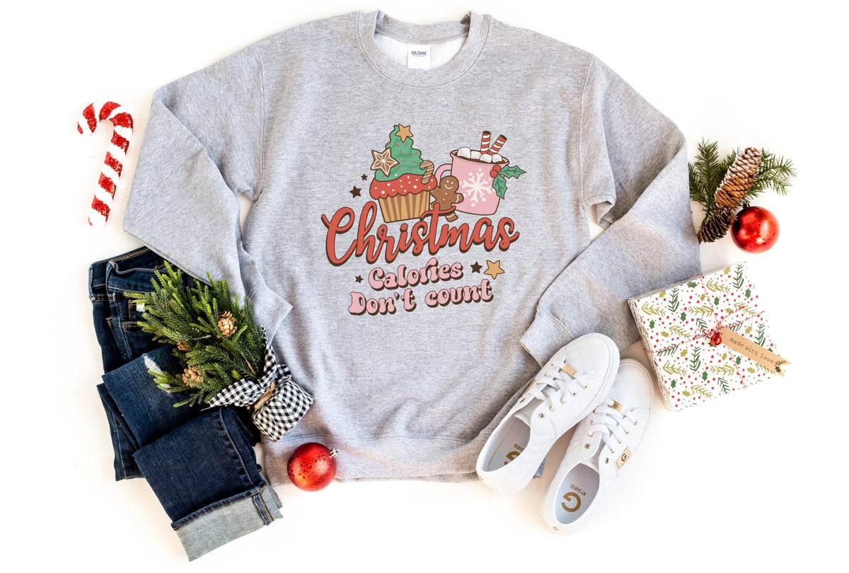 Sweatshirt-Christmas Calories Don't Count Sweatshirt-S-Sport Grey-Jack N Roy