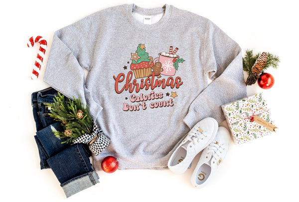 Sweatshirt-Christmas Calories Don't Count Sweatshirt-S-Sport Grey-Jack N Roy