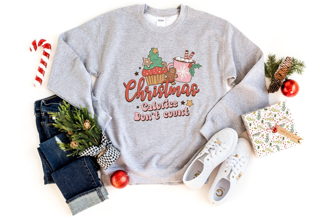 Sweatshirts-Christmas Calories Don't Count Sweatshirt-S-Sport Grey-Jack N Roy