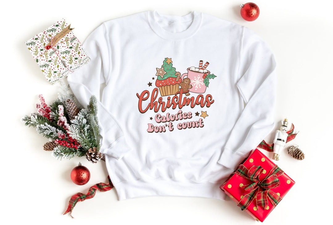 Sweatshirts-Christmas Calories Don't Count Sweatshirt-S-White-Jack N Roy