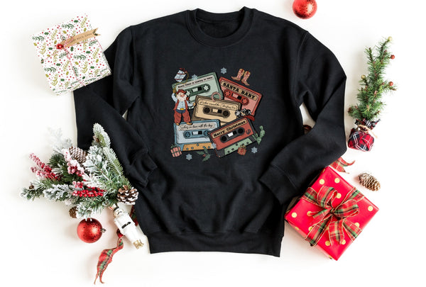 Sweatshirt-Christmas Tapes Sweatshirt-S-Black-Jack N Roy