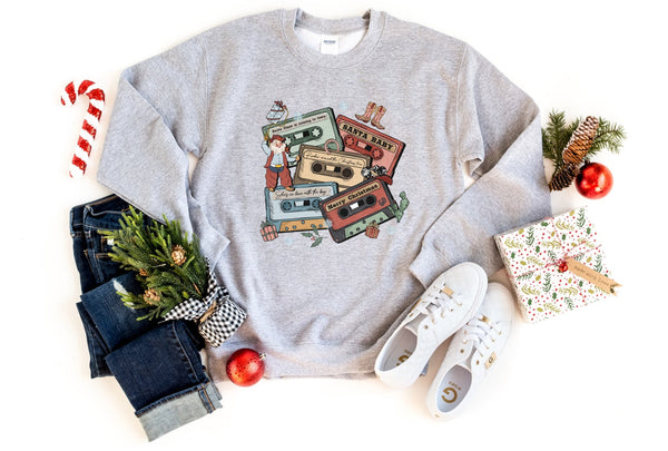 Sweatshirt-Christmas Tapes Sweatshirt-S-Sport Grey-Jack N Roy