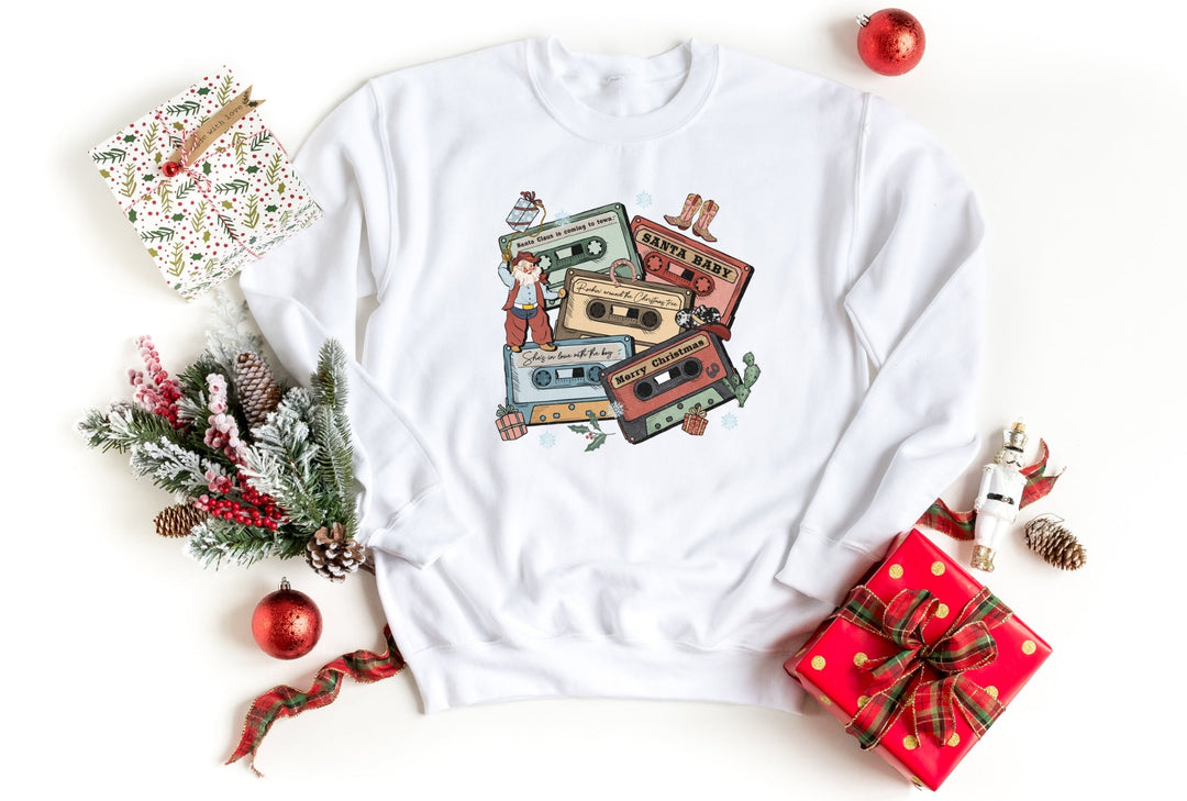 Sweatshirts-Christmas Tapes Sweatshirt-S-White-Jack N Roy