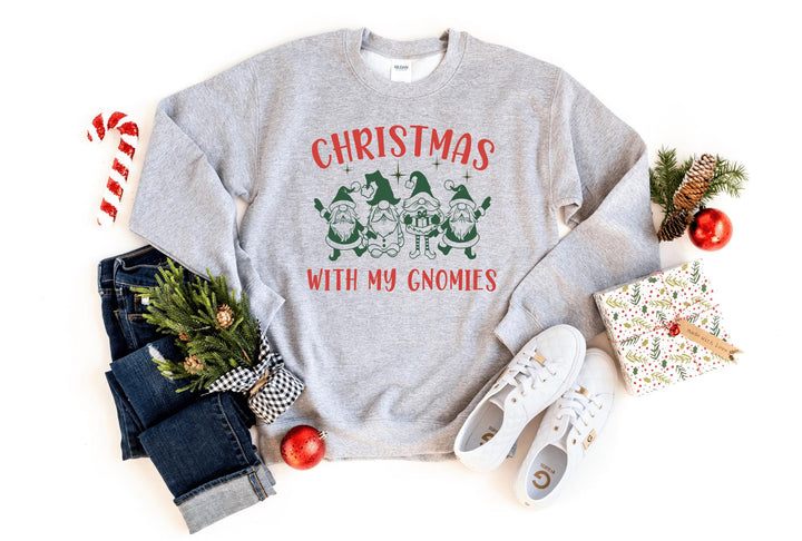 Sweatshirts-Christmas With My Gnomies Sweatshirt-S-Sport Grey-Jack N Roy