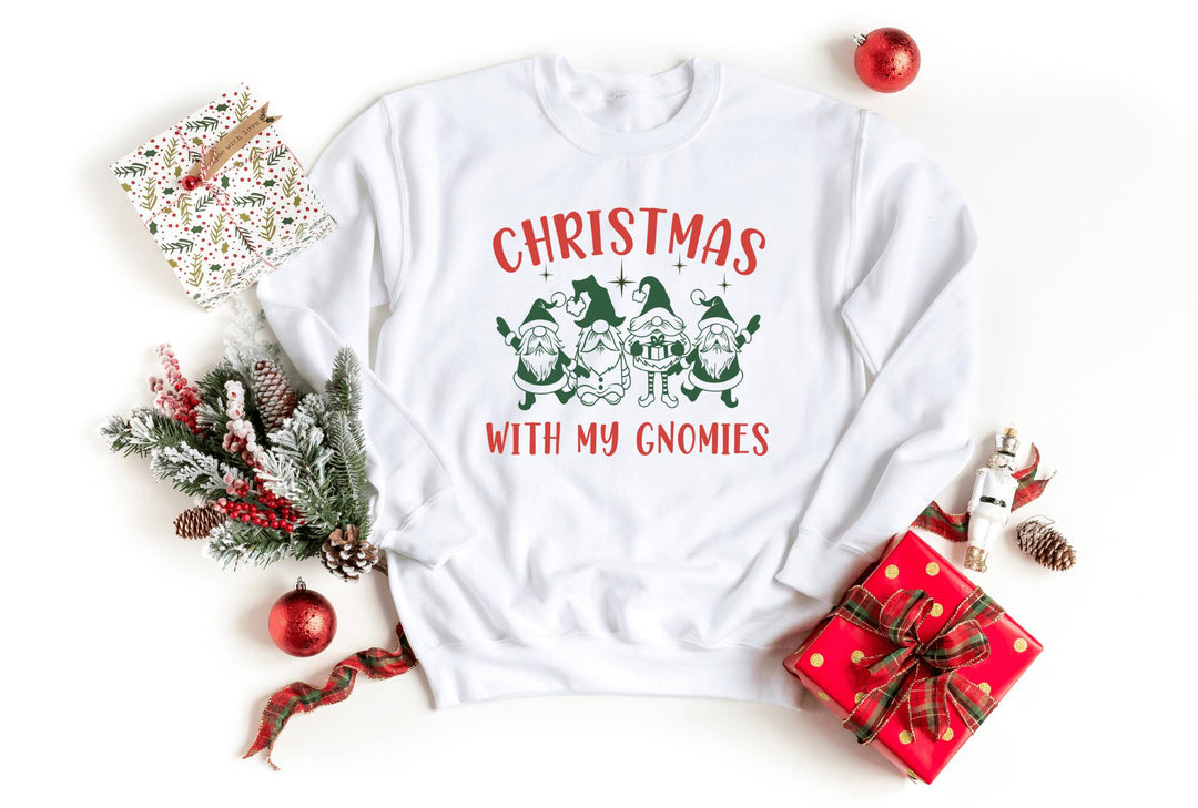 Sweatshirts-Christmas With My Gnomies Sweatshirt-S-White-Jack N Roy