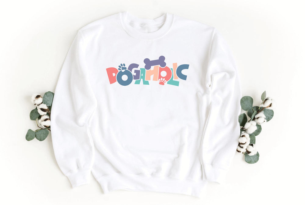 Sweatshirts-Dogaholic Sweatshirt-S-White-Jack N Roy