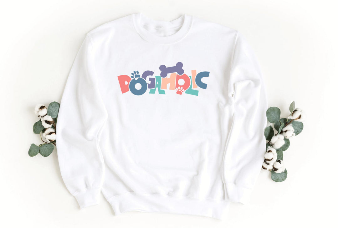 Sweatshirts-Dogaholic Sweatshirt-S-White-Jack N Roy